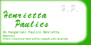 henrietta paulics business card